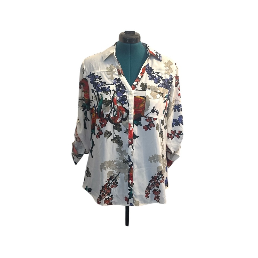Express Floral Button Down Flowy Shirt - Size L - NWT